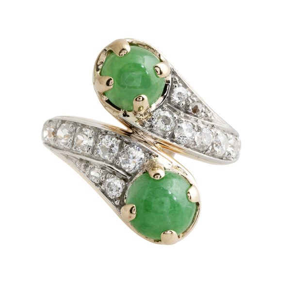 Antique 2.55 CTW Diamond & Jade Ring