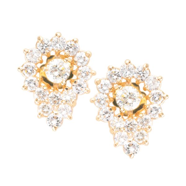 New 1.58 CTW Diamond Stud Earrings & Cluster Earrings Jackets