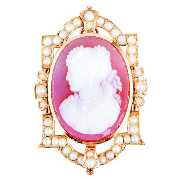 Vintage 10K Gold Cameo Brooch