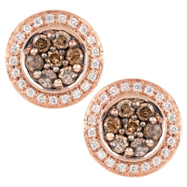 Vintage 0.50 CTW Champagne Diamond Stud Earrings