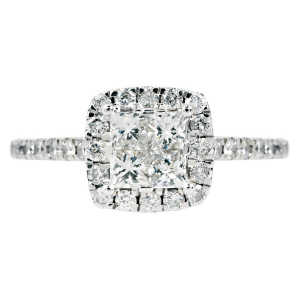 Vintage 0.95 CTW Diamond Halo Engagement Ring