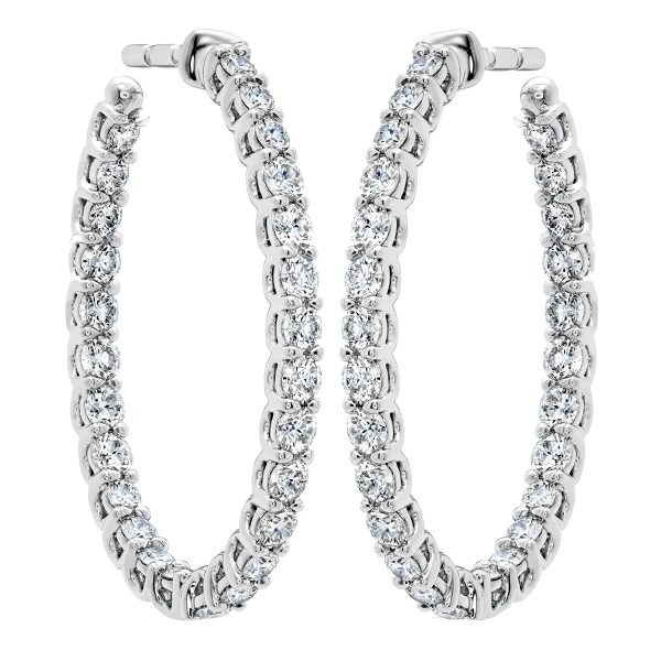 New Hearts On Fire 0.90 Carats Diamond Inside Out Hoop Earrings