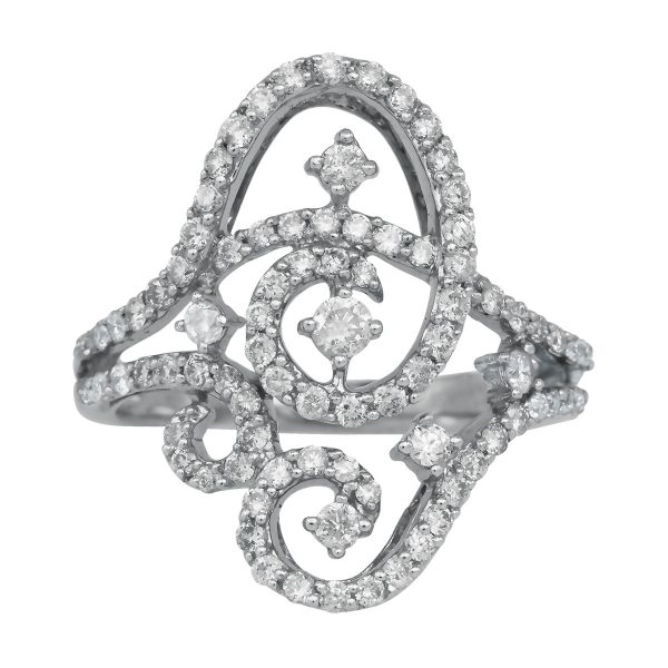 Vintage 14KW 1.93 CTW Diamond Swirl Ring