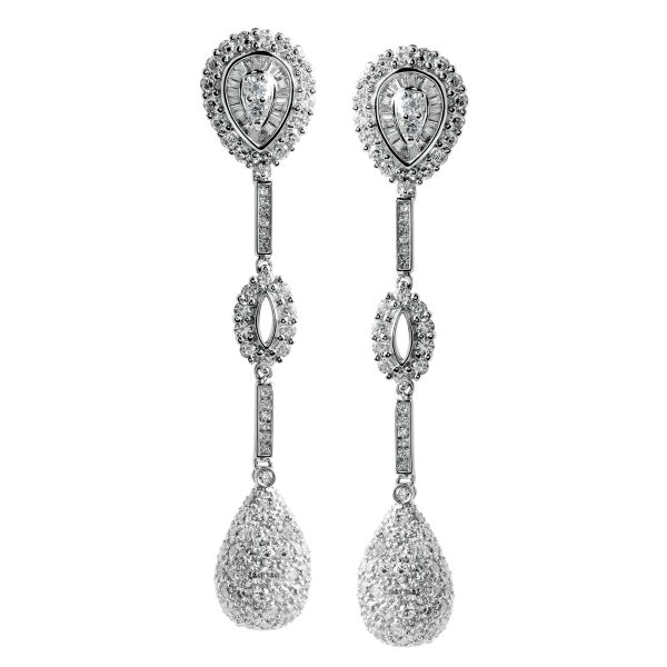 Vintage 8.43 CTW Diamond Drop Earrings