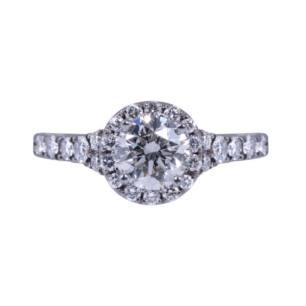 Vintage 1.31 Carats Diamond Halo Engagement Ring