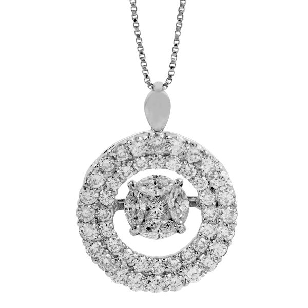 Vintage 0.75 CTW Diamond Halo Pendant