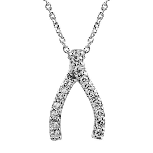 Vintage 0.16 CTW Diamond Wishbone Pendant