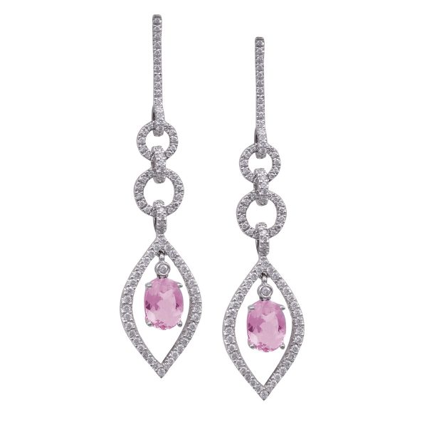 New Judy Mayfield 3.47 CTW Diamond & Morganite Earrings