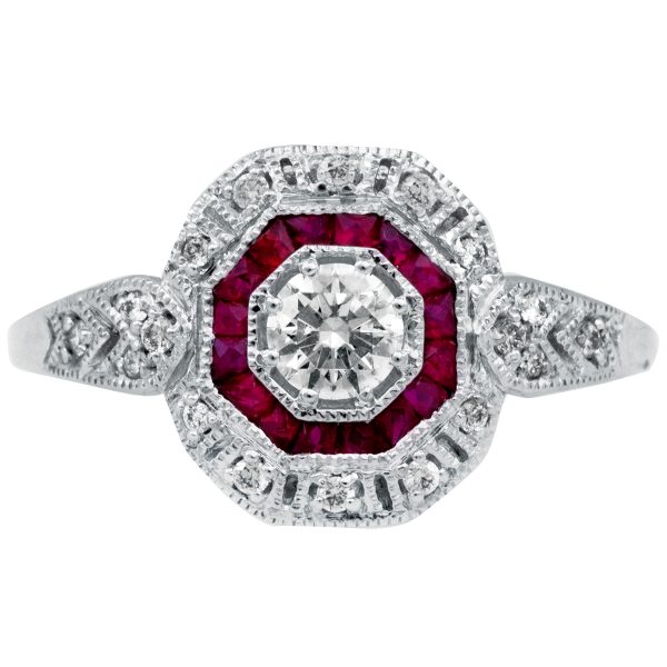 New Venetti 0.77 CTW Diamond & Ruby Ring