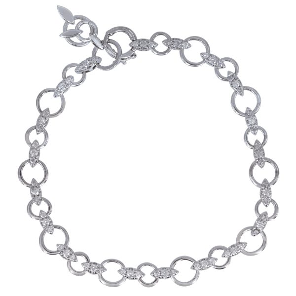 Vintage 0.90 Carats Diamond Circle Link Bracelet