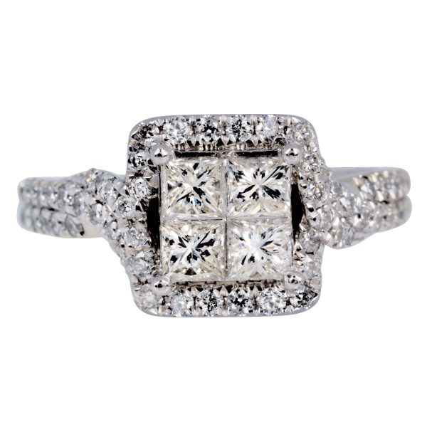 Vintage 1.00 CTW Princess Cut Diamond Engagement Ring