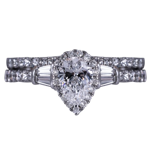 New 1.58 CTW Pear Cut Lab-Grown Diamond Wedding Set