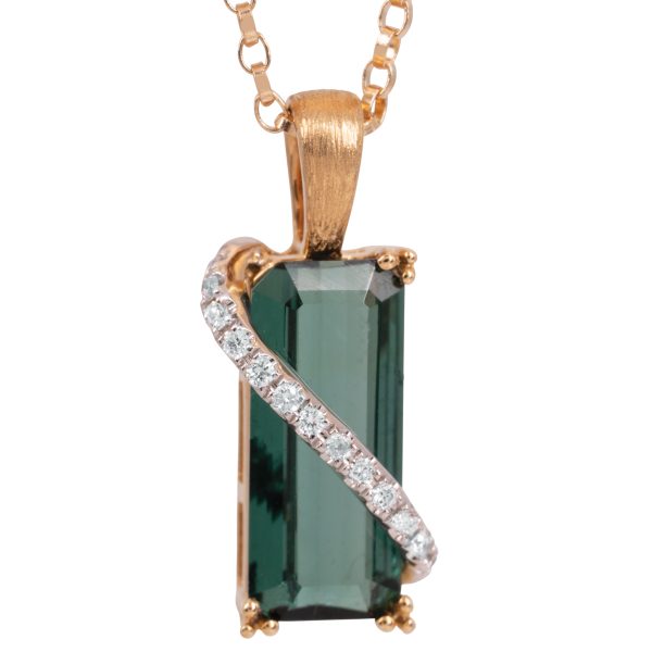 New Denny Wong 1.98 Carats Diamond & Tourmaline Pendant