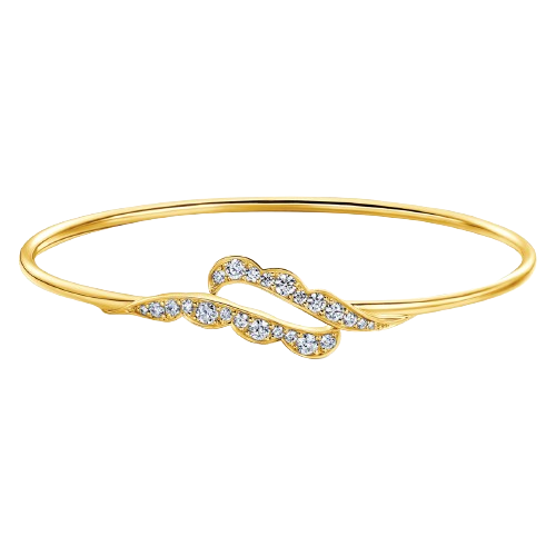 Hearts On Fire yellow gold diamond bangle.