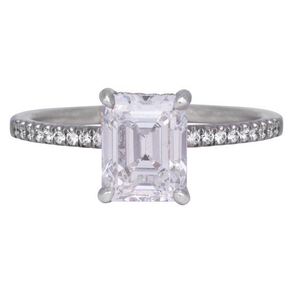 New 2.31 Carats Emerald Cut Diamond Engagement Ring