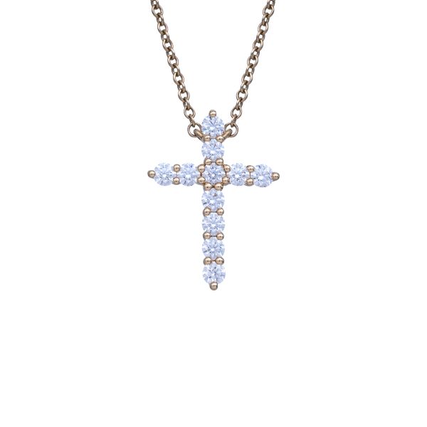 New Hearts On Fire 0.49 Carats Diamond Signature Cross Pendant