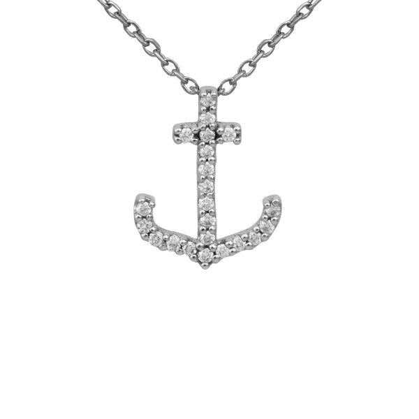 New 0.08 CTW Diamond Anchor Necklace