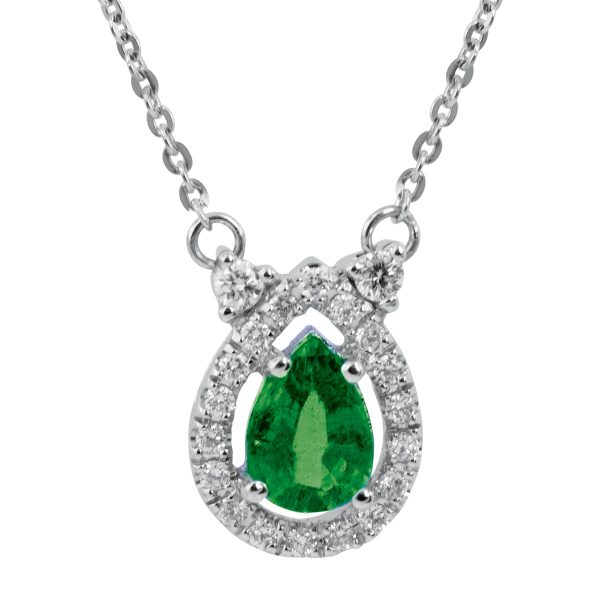 New Venetti 0.92 CTW Diamond & Emerald Necklace