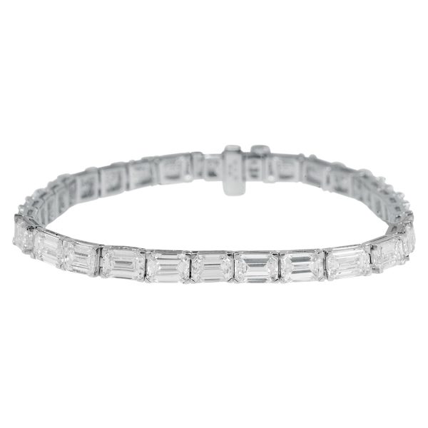 New 14.26 CTW Lab-Grown Emerald Cut Diamond Tennis Bracelet