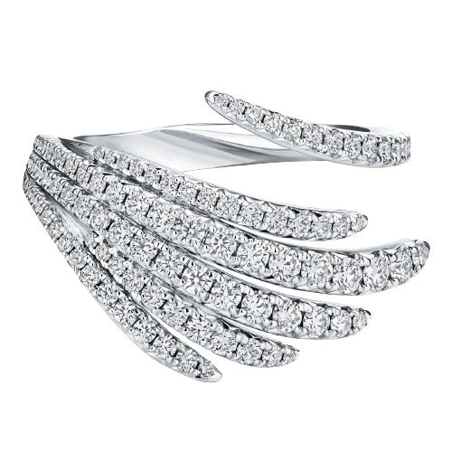 Hearts On Fire Vela cocktail ring in white gold set with diamonds.