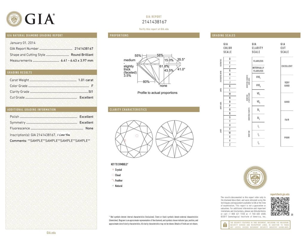 Image of a GIA Diamond Certification.