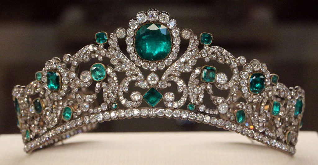Duchess of Angouleme’s diadem set with diamonds and emeralds, this link will open in a new window.