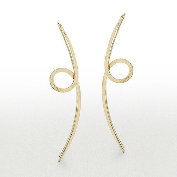 Vintage yellow gold H. Stern looped bar earrings.