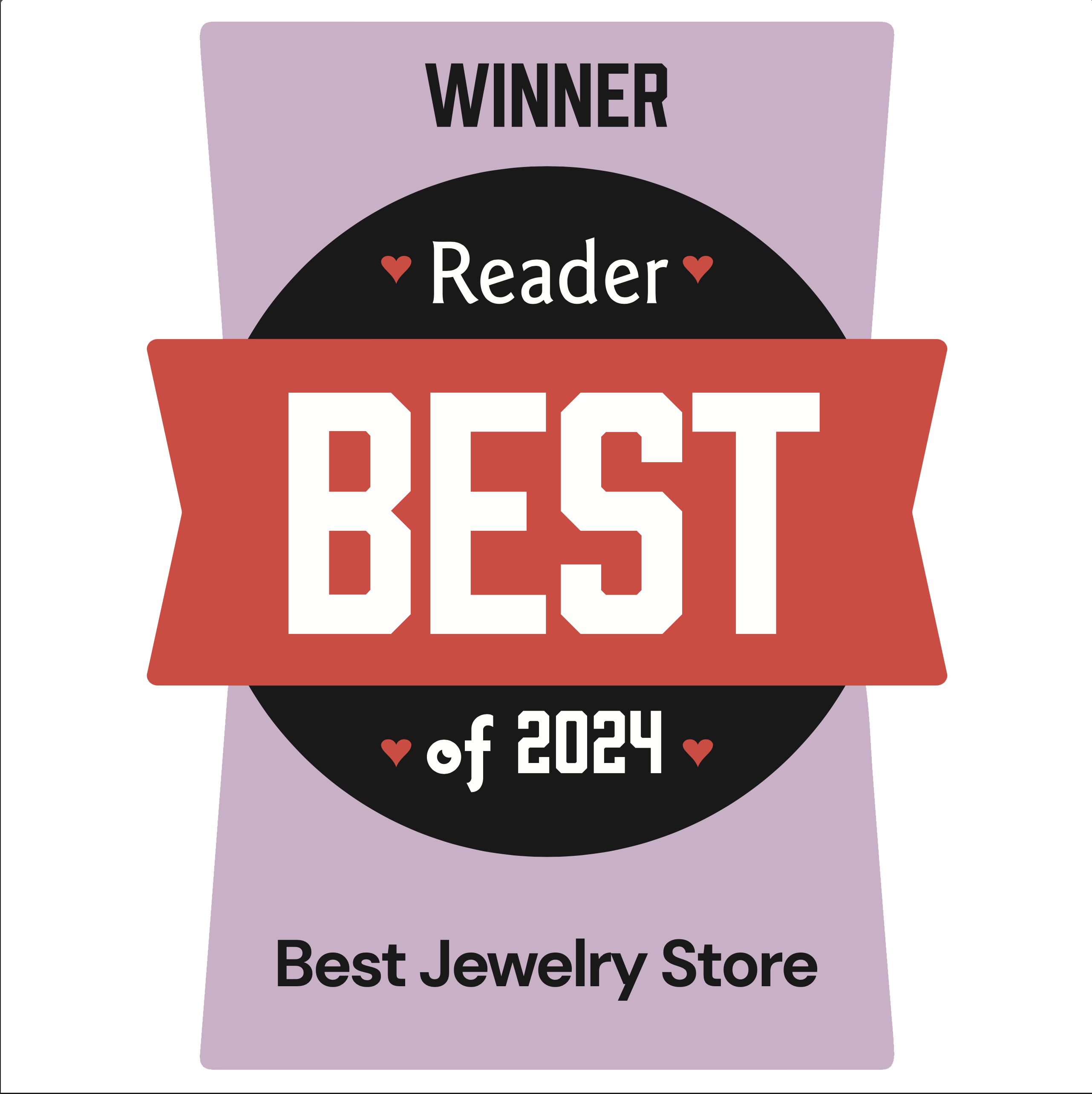 Winner badge for Readers Best of 2024, awarded to the Best Jewelry Store