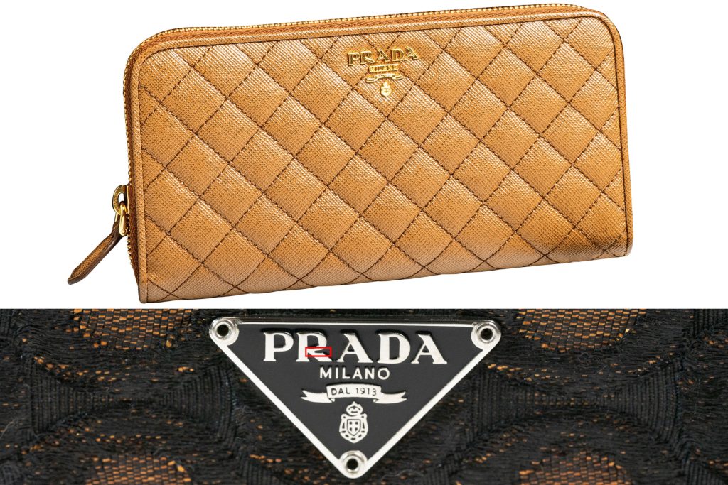 Vintage yellow leather Prada zipper wallet.