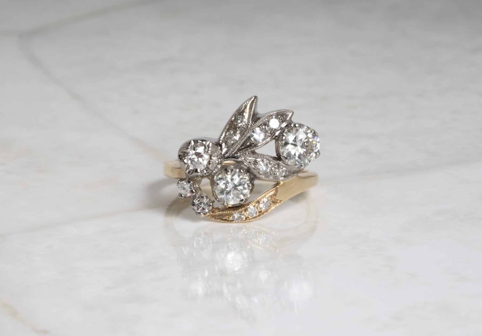 image of asymmetrical engagement ring trends