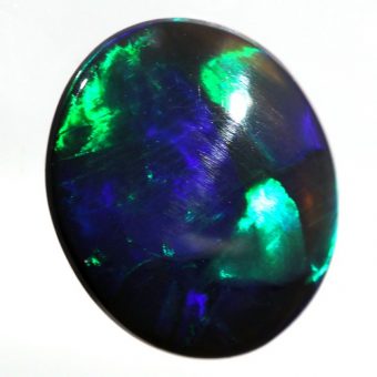 Uncut black opal gemstone.