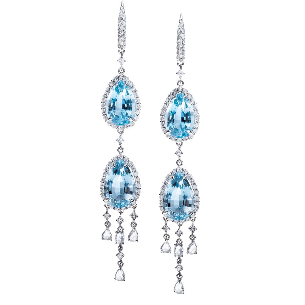 image of blue topaz earrings november birthstone