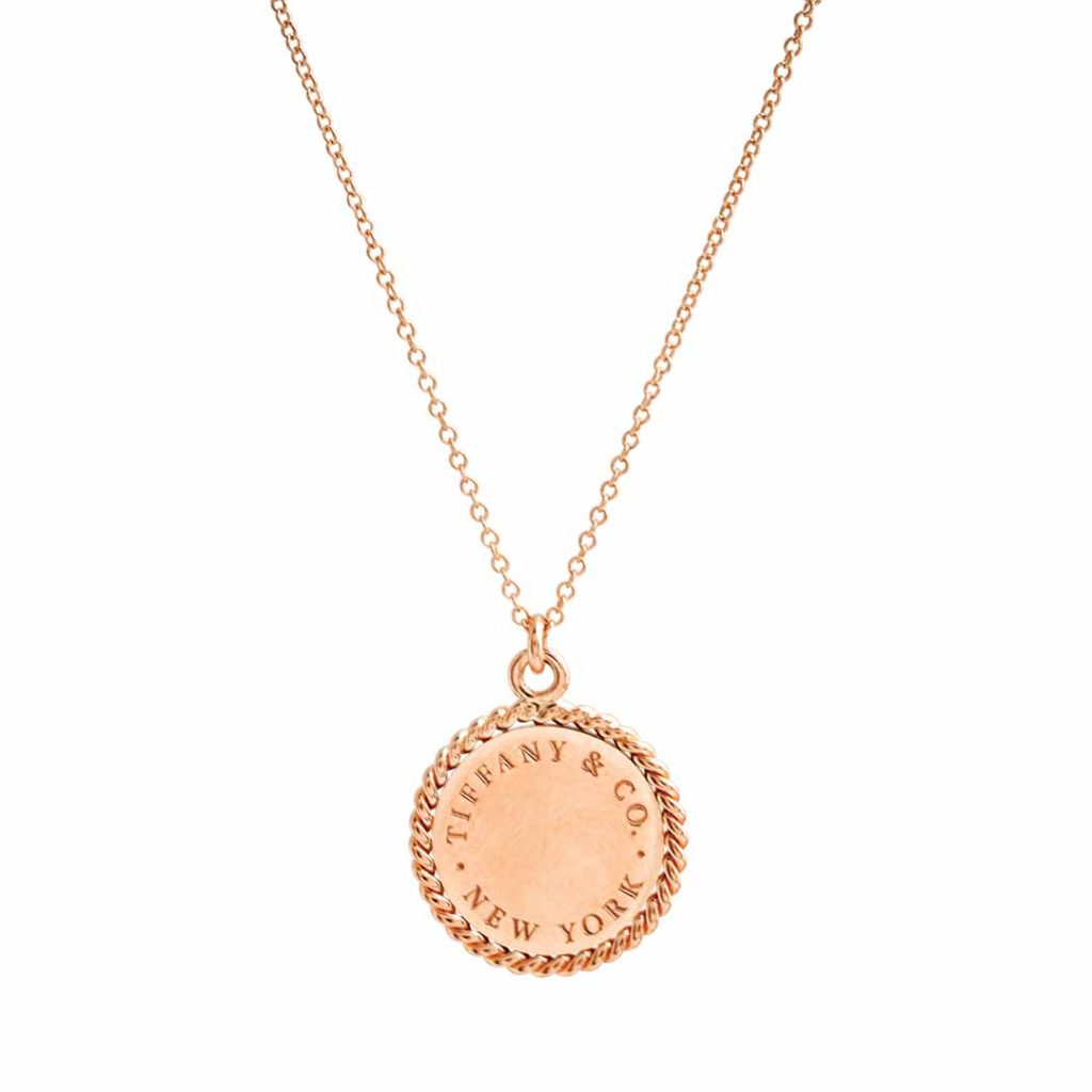 Vintage rose gold Tiffany & Co. medallion pendant.