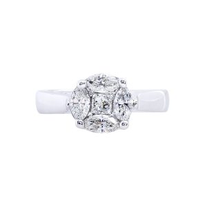 diamond cluster engagement ring