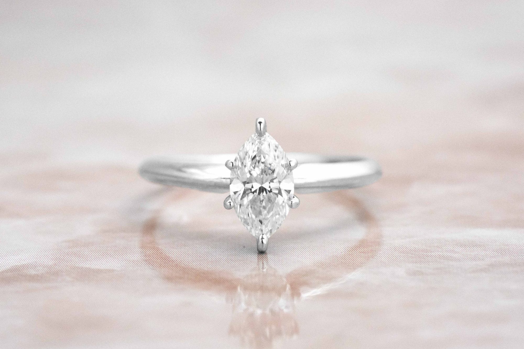 dainty marquise shaped solitaire