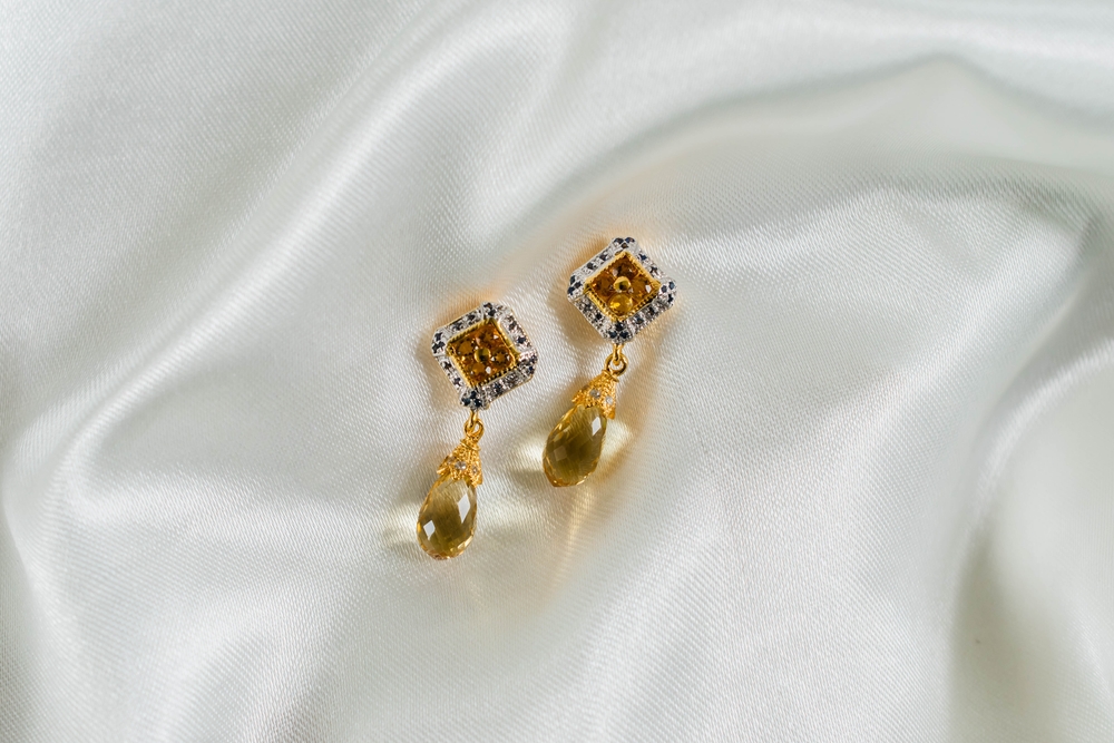 yellow topaz dangle earrings