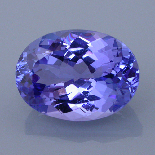 Oval cut tanzanite gemstone.