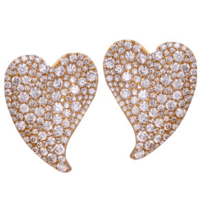 gold heart stud earrings