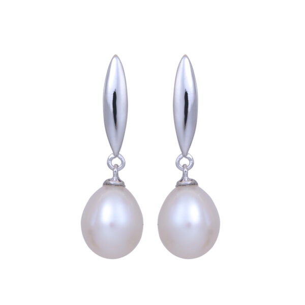 white gold pearl drop earrings