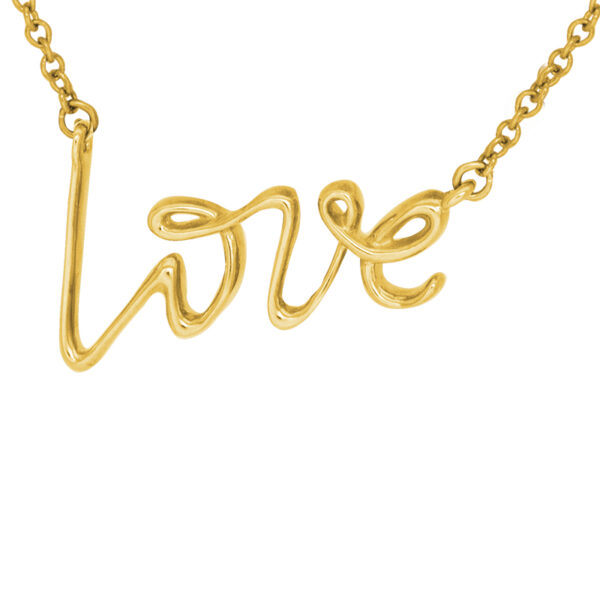 gold cursive Love pendant