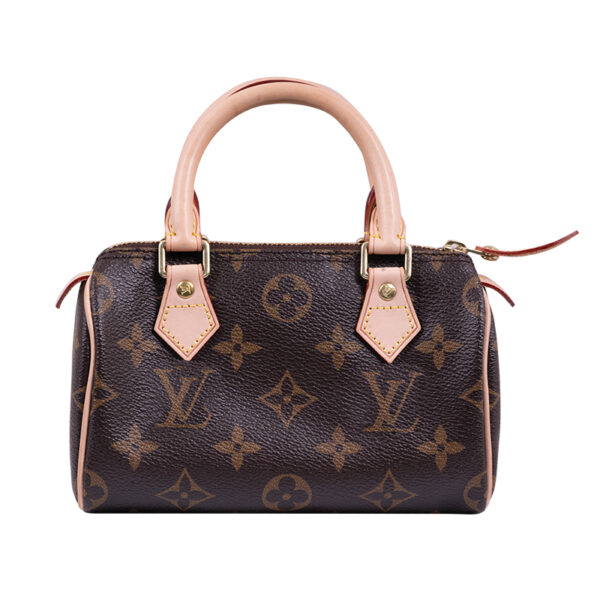 louis vuitton brown monogram leather speedy nano handbag