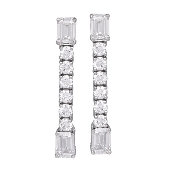 multi-diamond drop earrings