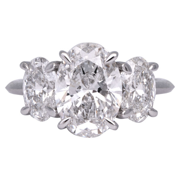 white gold lab-grown diamond 3 stone ring